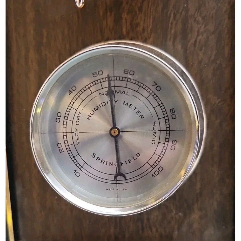 Vtg Springfield Weather Wall Thermometer Barometer Humidity With Key - Picture 7 of 8